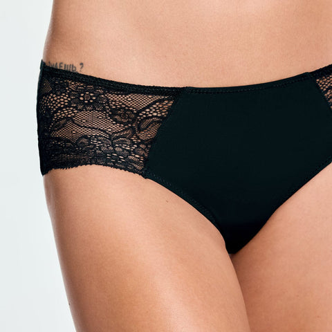 Smooth Fine Lace Bikini Black