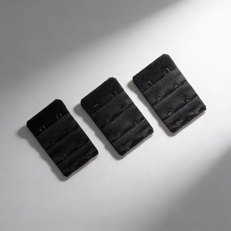 Two-Hook WearFitslim Bra Extenders 3 Pack Black
